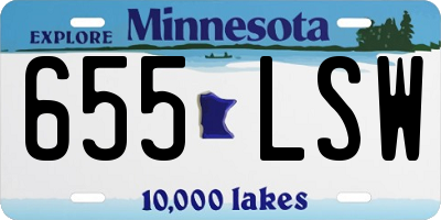 MN license plate 655LSW