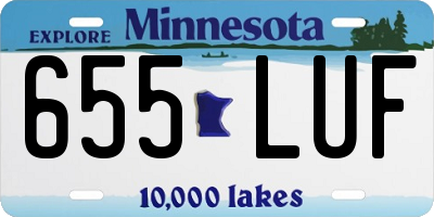 MN license plate 655LUF