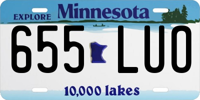 MN license plate 655LUO