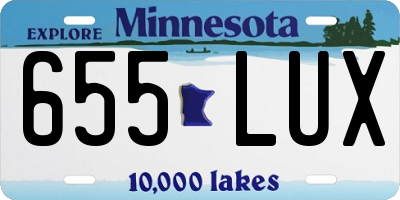 MN license plate 655LUX