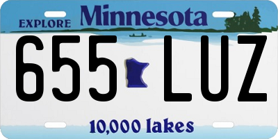 MN license plate 655LUZ