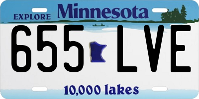 MN license plate 655LVE