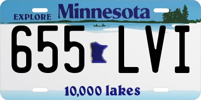 MN license plate 655LVI