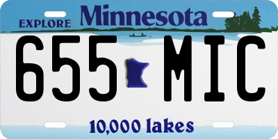MN license plate 655MIC