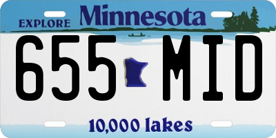MN license plate 655MID