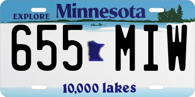 MN license plate 655MIW