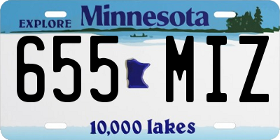 MN license plate 655MIZ