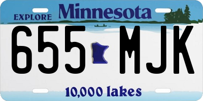MN license plate 655MJK
