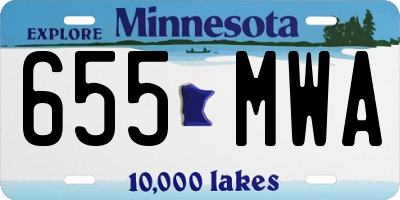 MN license plate 655MWA