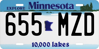 MN license plate 655MZD