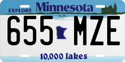 MN license plate 655MZE