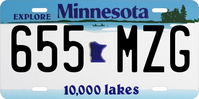 MN license plate 655MZG
