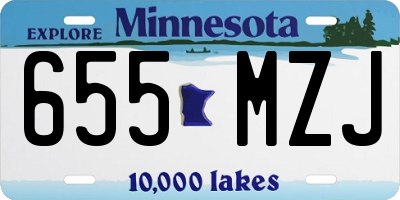 MN license plate 655MZJ