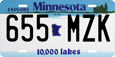 MN license plate 655MZK