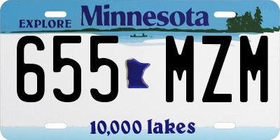 MN license plate 655MZM