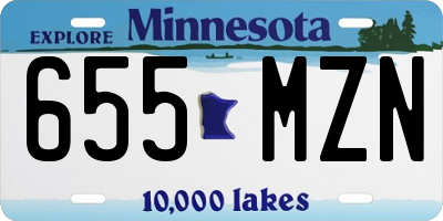 MN license plate 655MZN