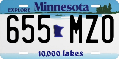 MN license plate 655MZO