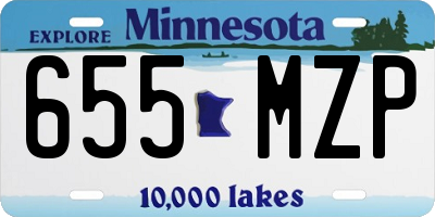 MN license plate 655MZP