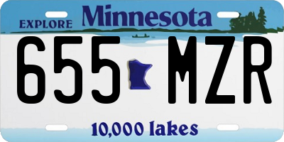 MN license plate 655MZR