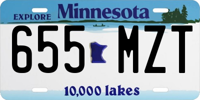 MN license plate 655MZT