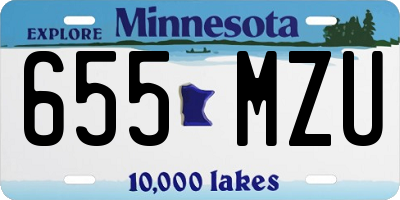 MN license plate 655MZU