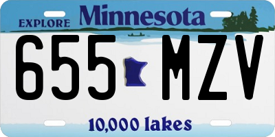 MN license plate 655MZV