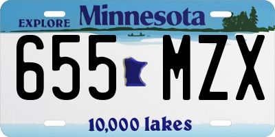 MN license plate 655MZX