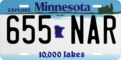 MN license plate 655NAR