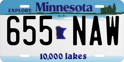 MN license plate 655NAW