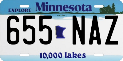 MN license plate 655NAZ