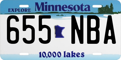 MN license plate 655NBA