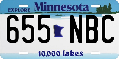 MN license plate 655NBC