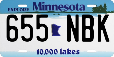 MN license plate 655NBK