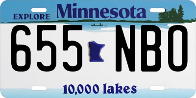 MN license plate 655NBO