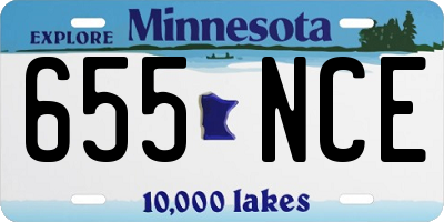 MN license plate 655NCE
