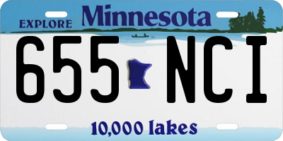MN license plate 655NCI