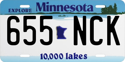 MN license plate 655NCK
