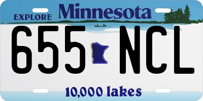 MN license plate 655NCL