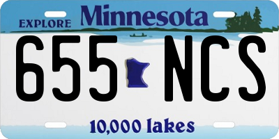 MN license plate 655NCS