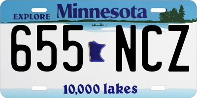 MN license plate 655NCZ