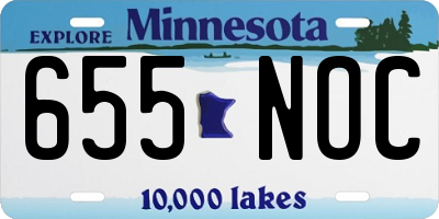 MN license plate 655NOC