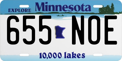 MN license plate 655NOE