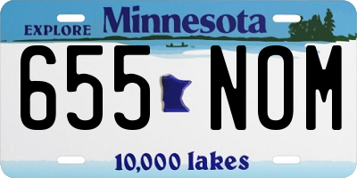 MN license plate 655NOM