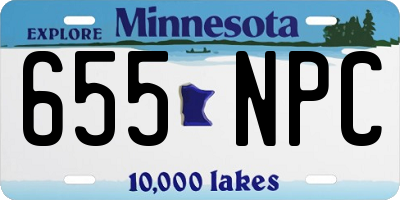MN license plate 655NPC