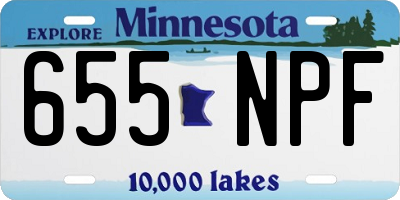 MN license plate 655NPF