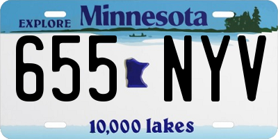 MN license plate 655NYV