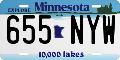 MN license plate 655NYW