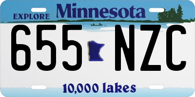 MN license plate 655NZC