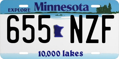 MN license plate 655NZF