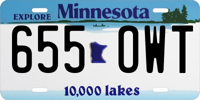 MN license plate 655OWT